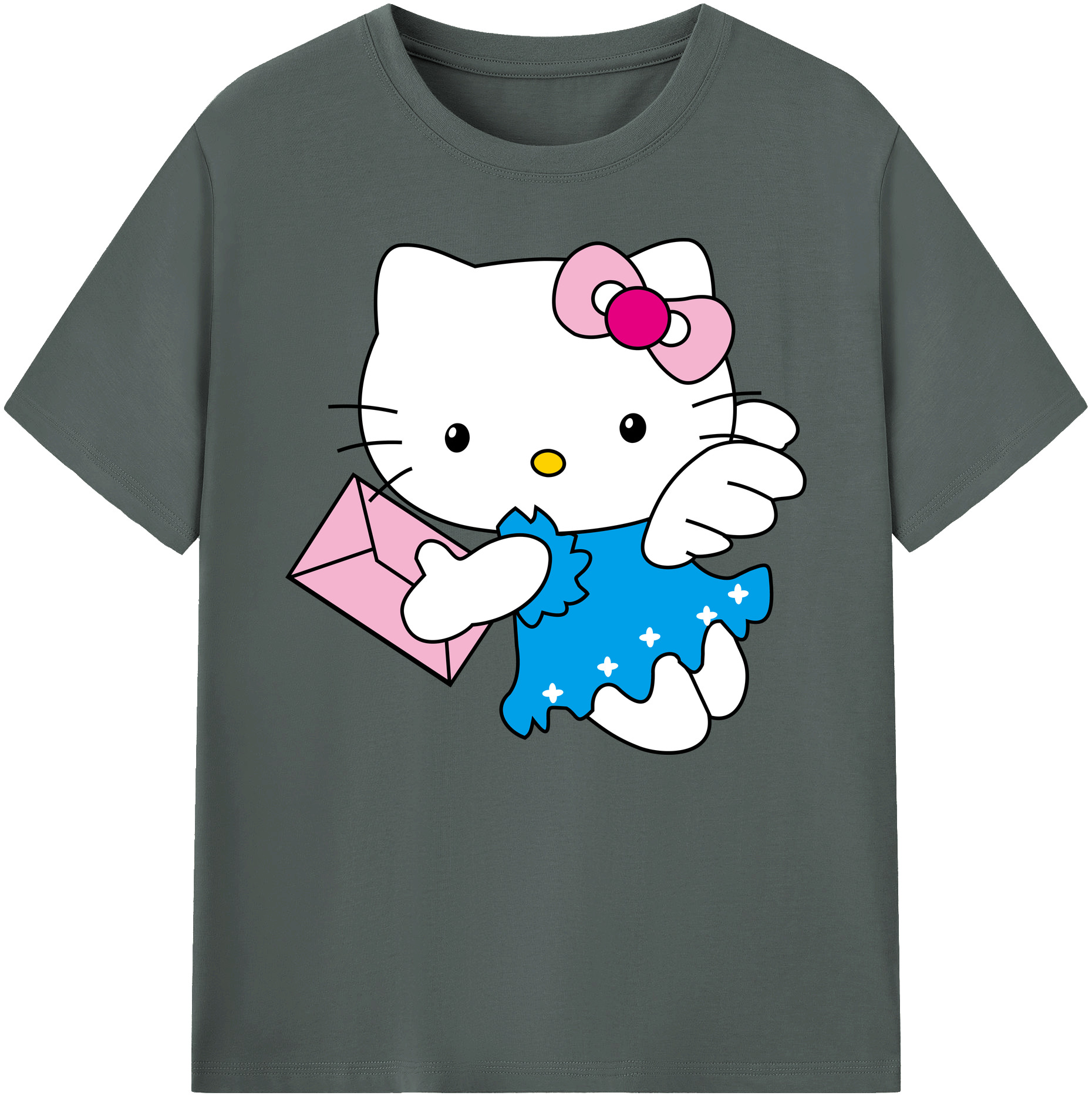 （画像用） Hello Kitty ハローキティ 綿100％ メンズ半袖Tシャツ｜肌触りやわらか＆通気性